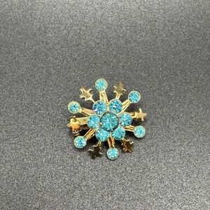 Vintage Azure Snowflake Pin 1949 Brooch Gold Pin
